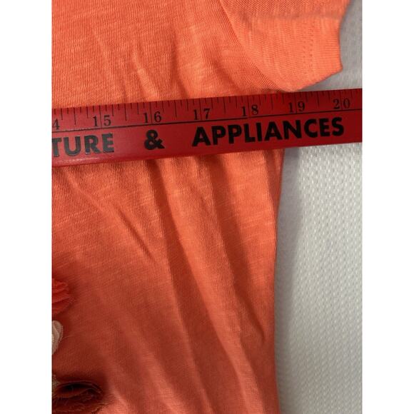 Old Navy Orange Peace Love Floral Lightweight Casual Short Sleeve Tee Large NWT - Picture 10 of 12